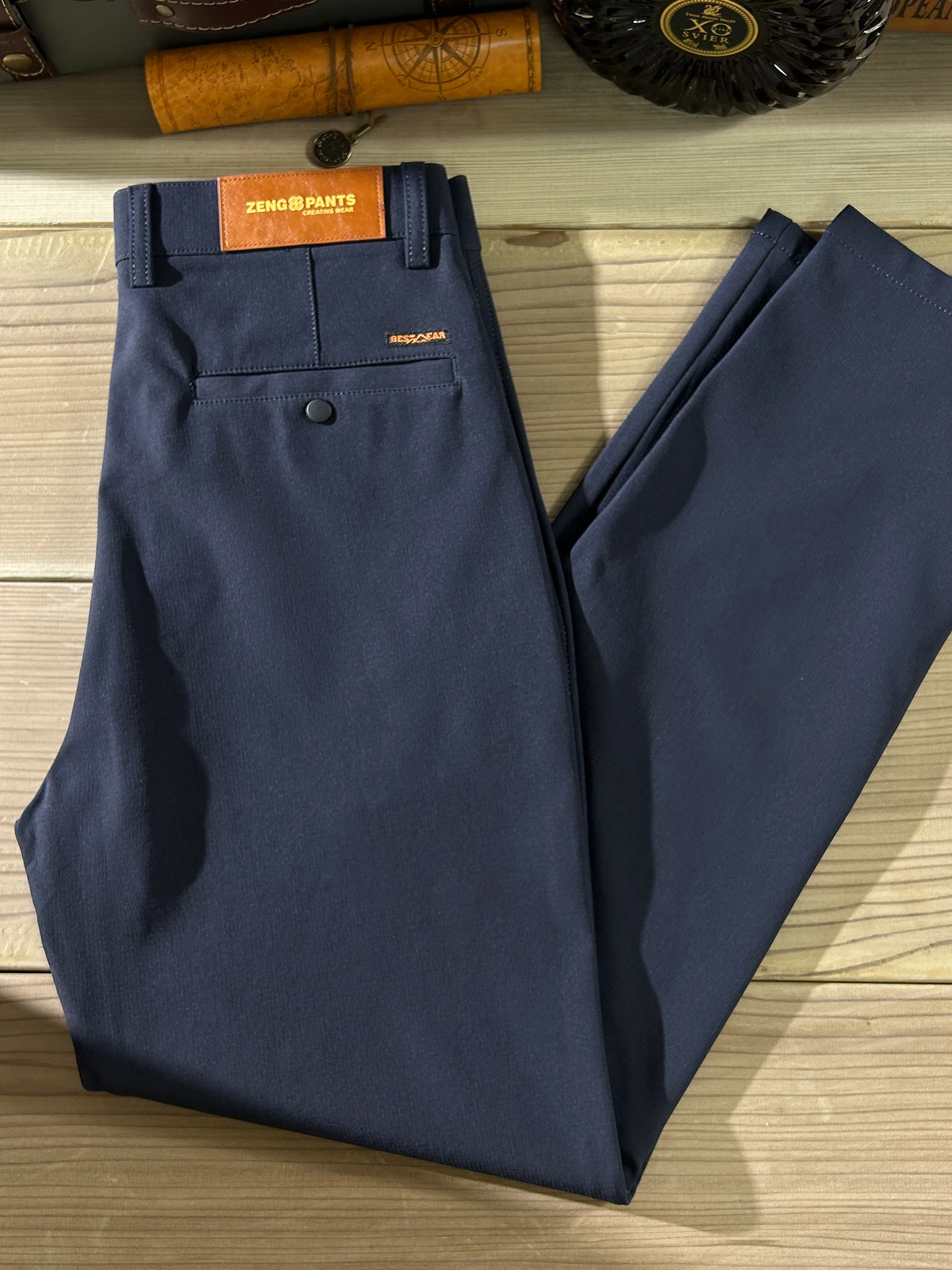 

Мужские деловые брюки премиум-класса из Гонконга, темно-синие, прямого кроя, для мужчин среднего возраста, длинные, для офиса