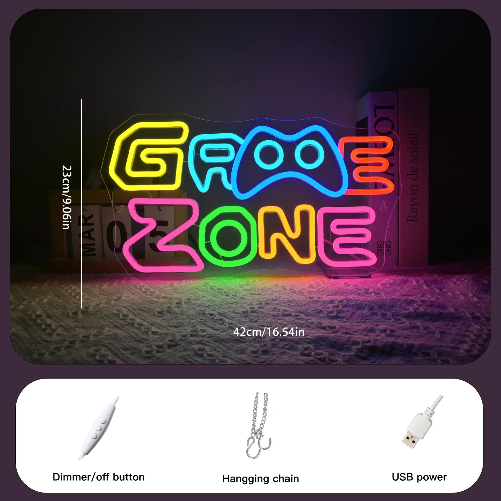 Game Zone Neon Sign Custom Gaming Wall Decor 5/12V USB Powered For Bedroom Bar Shop Game Room Man Cave Decor Gift For Game Lover