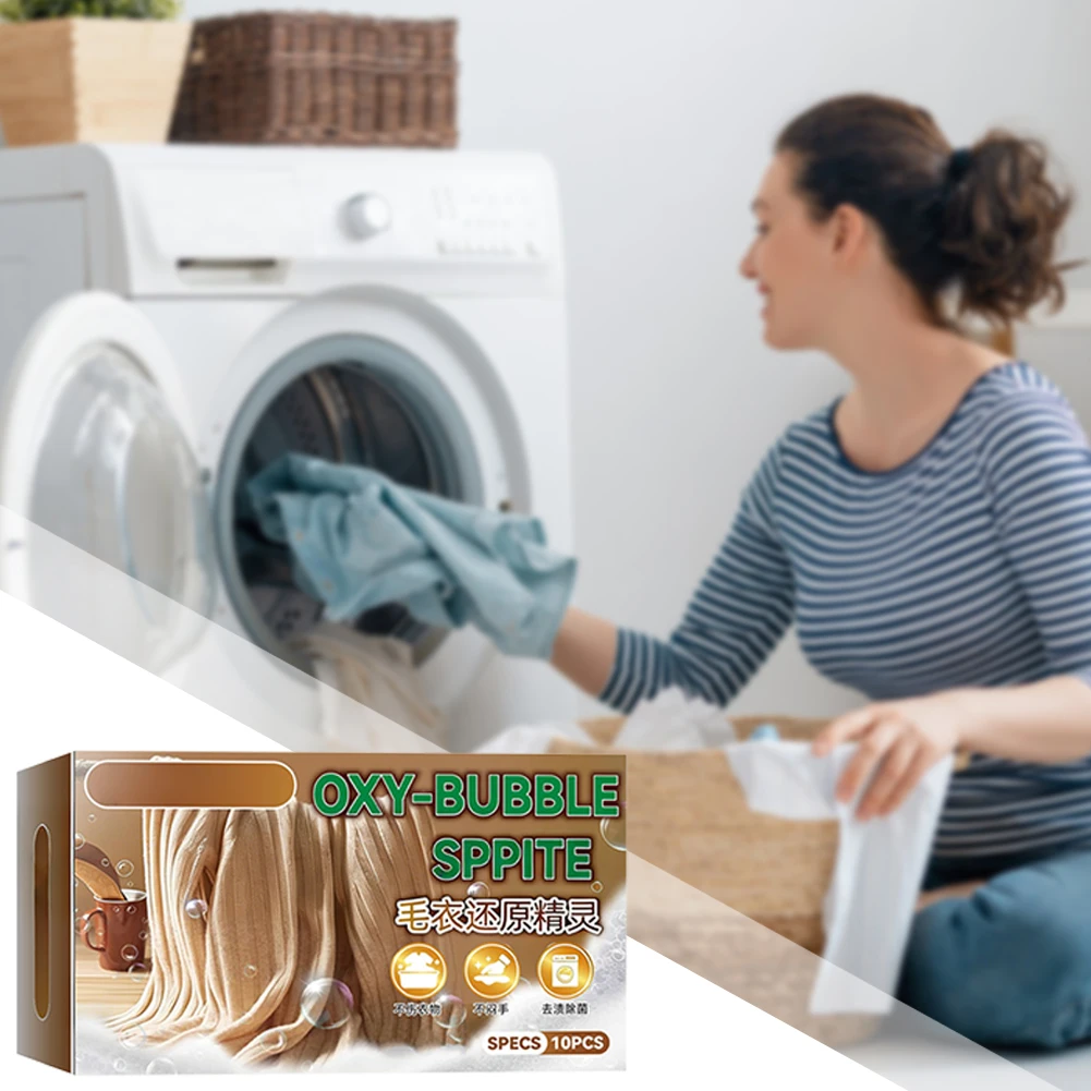 Sweater-Revive Tablets Anti-Shrink Restores Softness Safe for Colors Gentle Wool Cashmeres Restorer