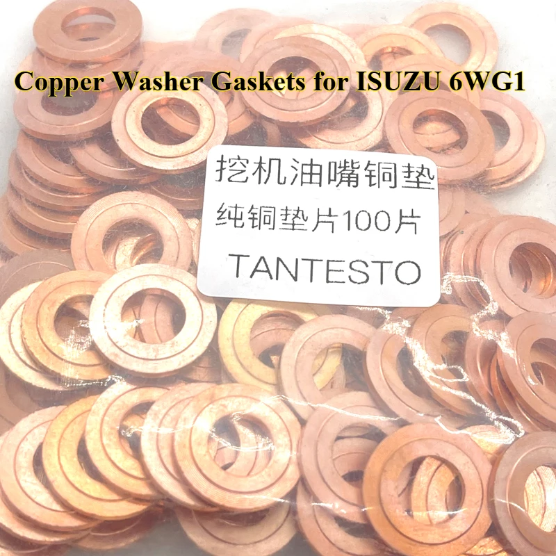 1-10PCS CRIN Injector Copper Washer Gaskets for ISUZU 6WG1 6UZ1 6WF1Hitachi Excavator