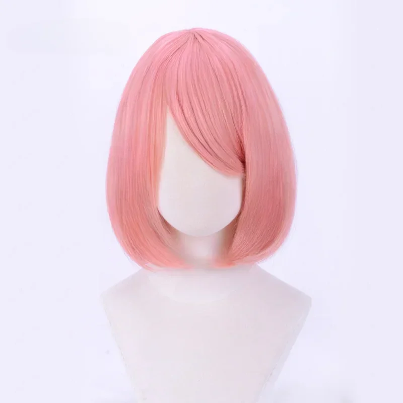 Anime Haruno Sakura Cosplay Wig Short Pink Heat Resistant Synthetic Hair Anime Cosplay Wigs High Quality