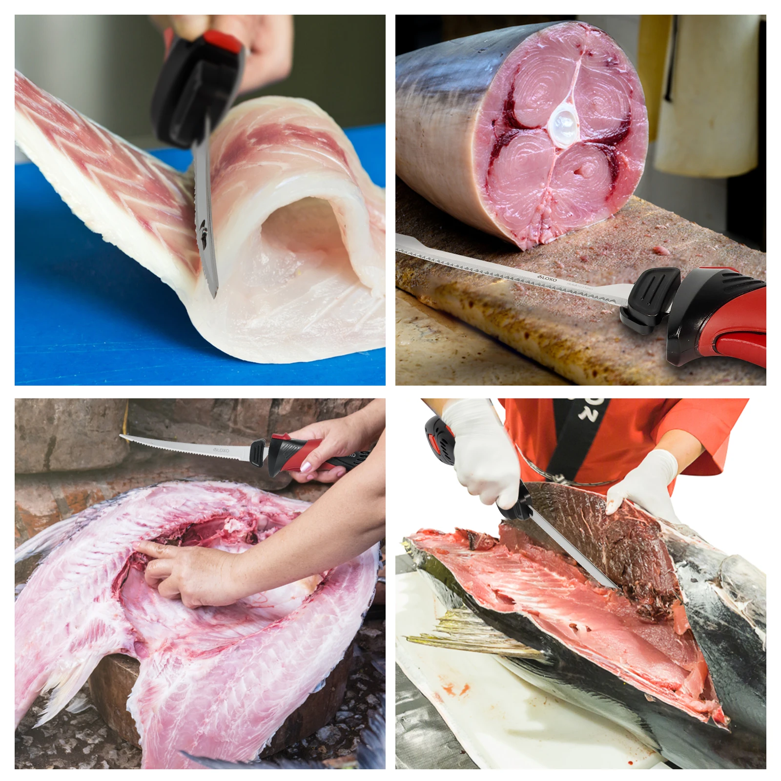 Cordless Rechargeable Reciprocating Serrated Electric Knife Cutting Meats Poultry Bread Fish Lithium Ion Electric Fillet Knife
