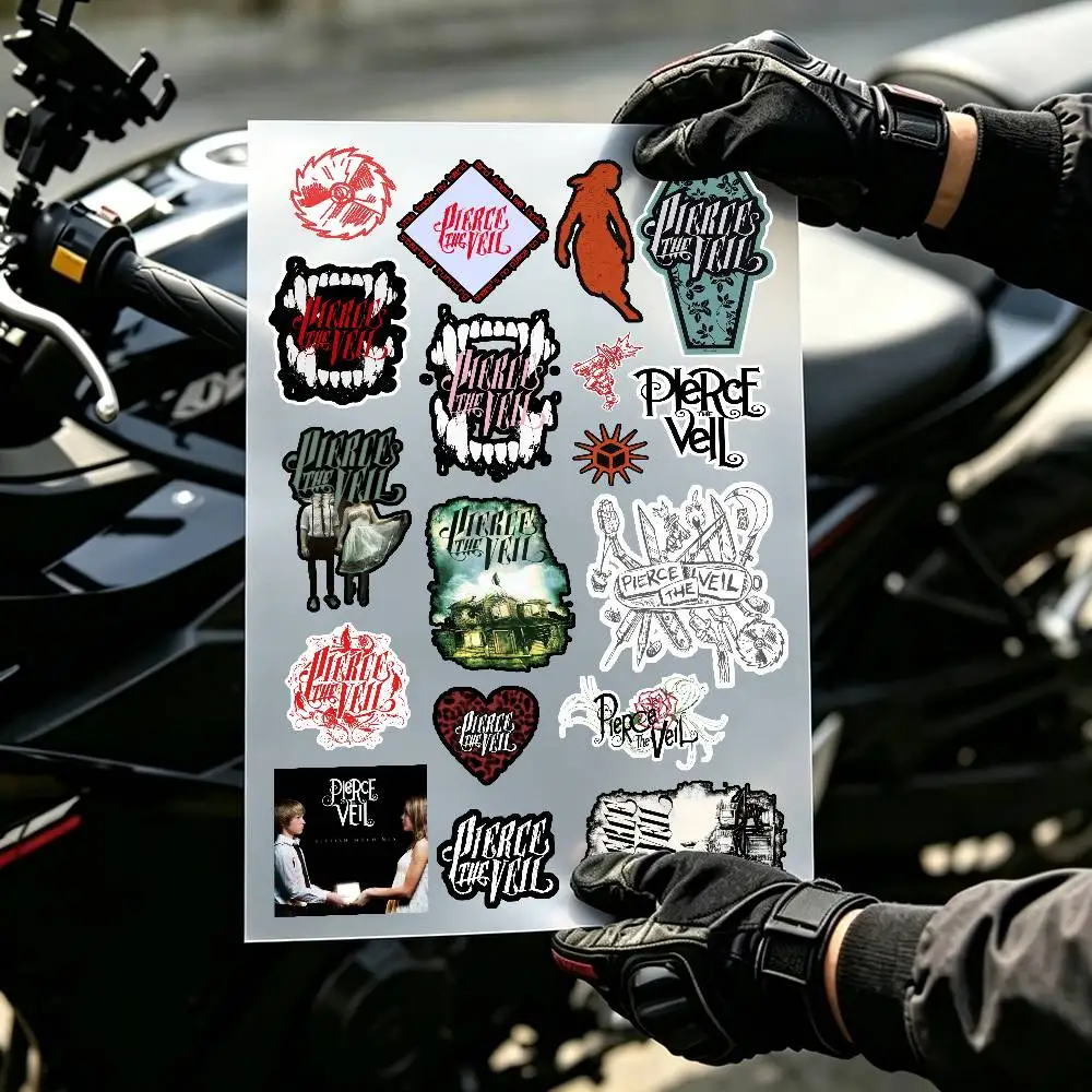 P-Pierce The Veil Band Ästhetische Graffiti-Aufkleber, wasserfeste PVC-Aufkleber für Auto, Motorrad, Skateboard, Helm, Notizbuch
