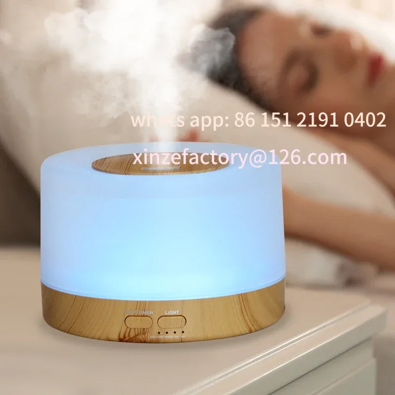 Customizable 700ML Wood Grain Desktop Electric Aromatherapy Diffuser with LED Lights Remote Control Air Humidifier Essential Oil