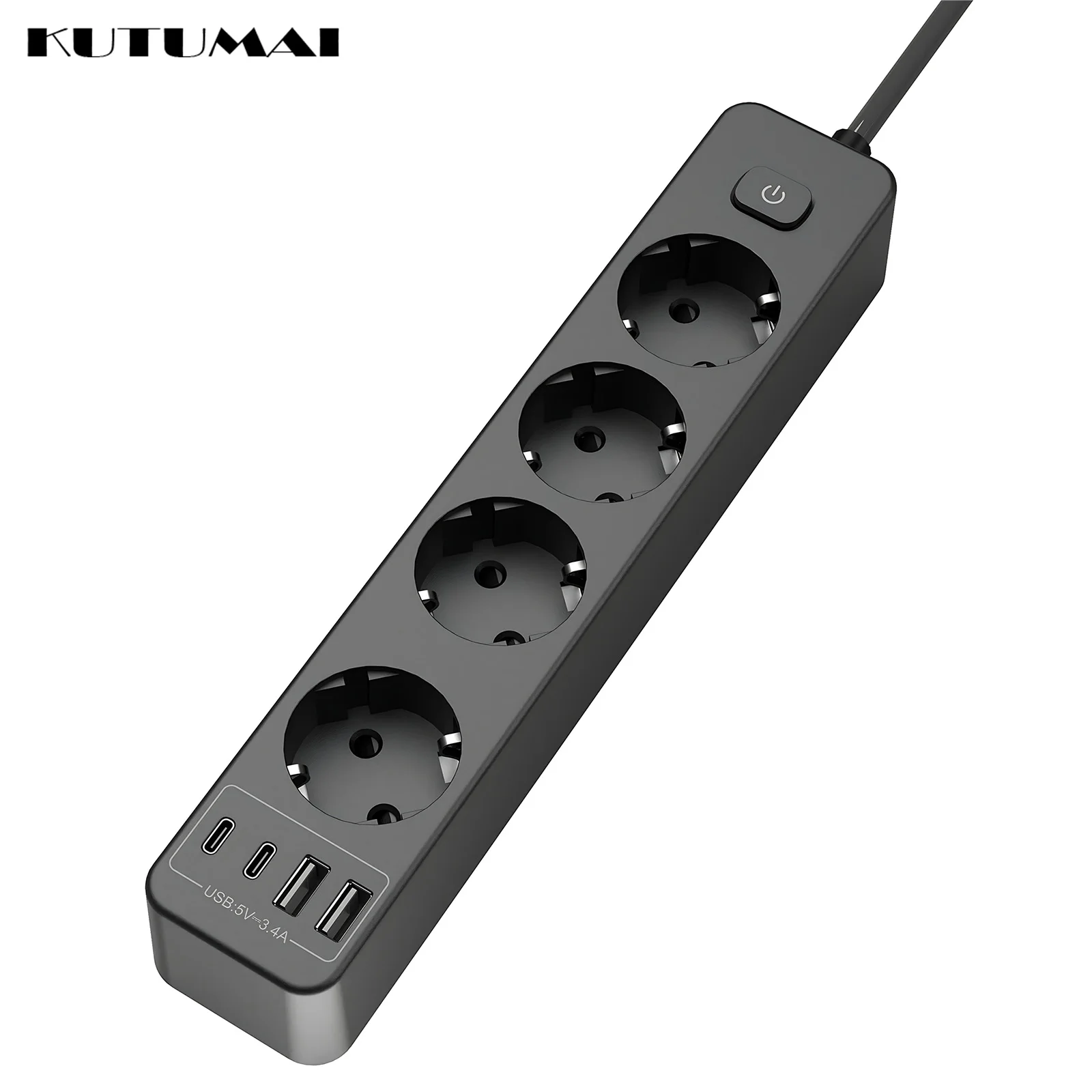 Power Strip Network Filter Multiple Electric Socket 4 Outlets 4 USB Ports Charging 5.9FT Extension Cord Surge Protection Adapter