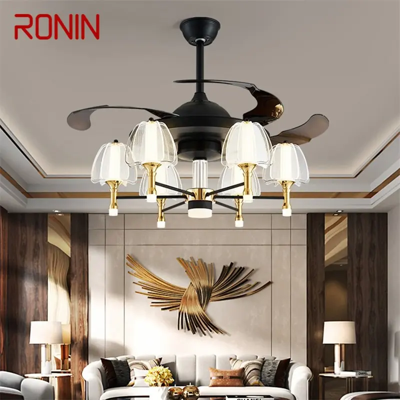 

RONIN Fan Ceiling Lamp With Remote Control Invisible Fan Blade LED Fixtures Home Decorative For Living Room Bedroom Restaurant