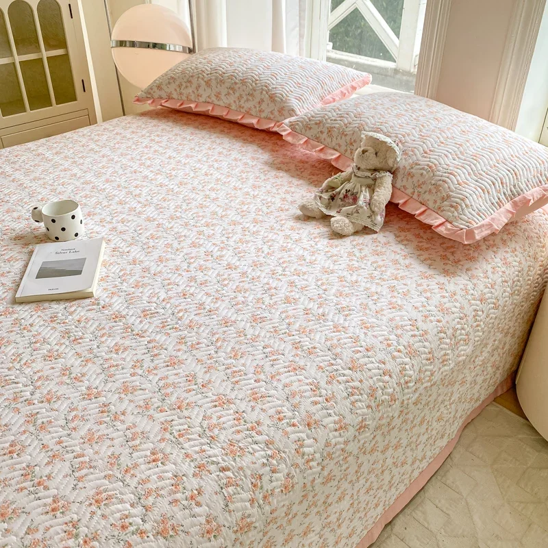 Bonenjoy 1pc Soft Bedspread Floral Style Bed Linen Single/Double Bedspreads Girls Room Bed Cover cubrecama (No Pillowcase)