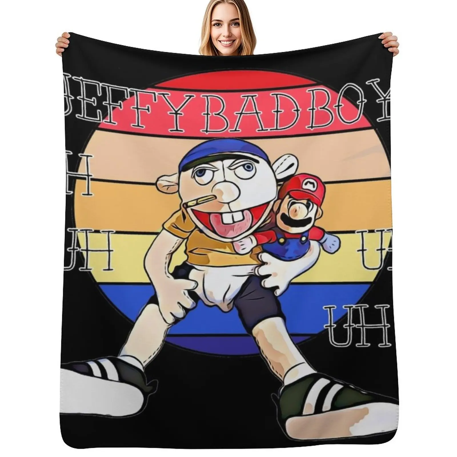 

JEFFY sml hot selling! Throw Blanket anime Soft Big christmas gifts Blankets