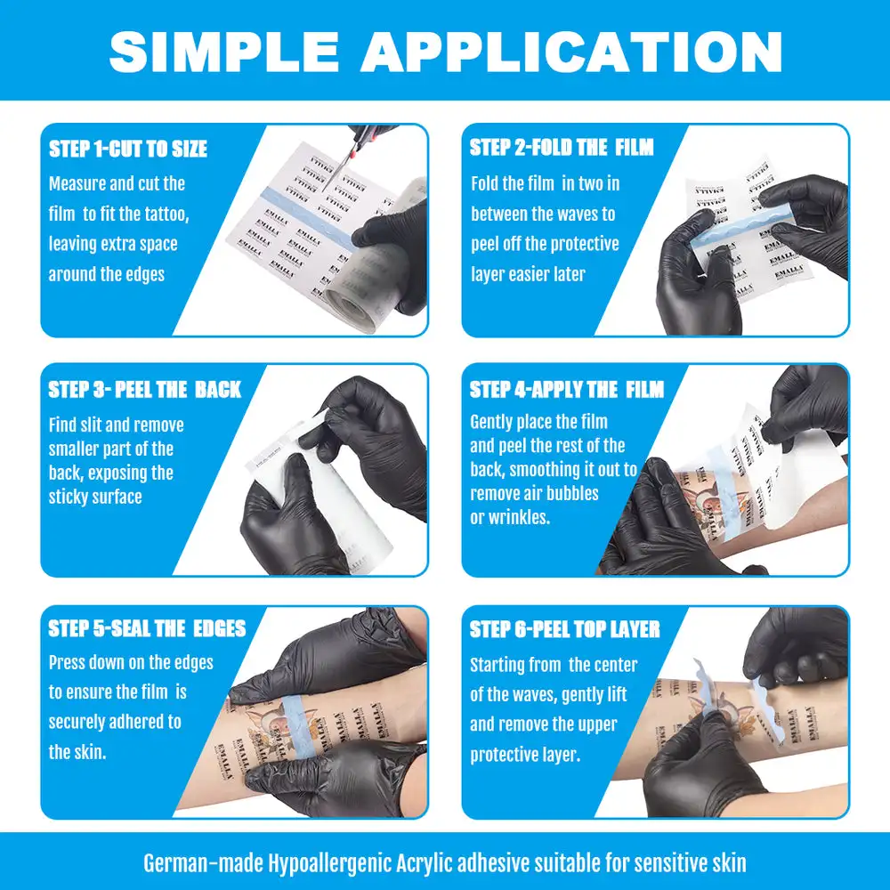 شريط من البولي يوريثان لفيلم حماية الوشم الممتاز من EMALLA GRECE لإصلاح الضمادات اللاصقة للوشم للرعاية اللاحقة #4