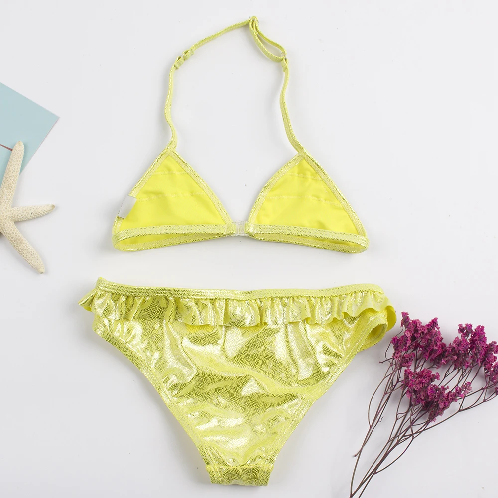 ساطع كشكش الصلبة الصيف الشاطئ الفتيات الاطفال ملابس السباحة عطلة اللعب في الهواء الطلق قابل للتعديل الطفل بيكيني مجموعة #6