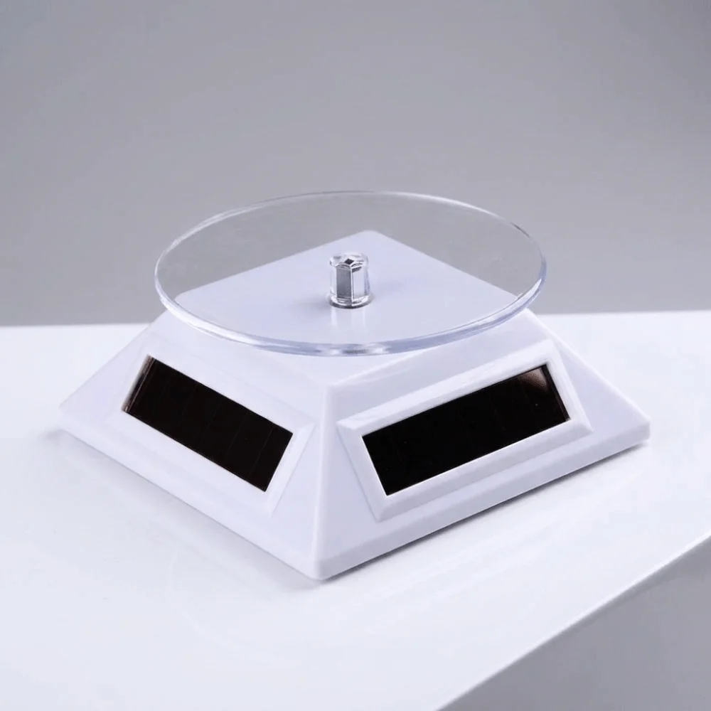 360 Degree Rotation Solar Turntable Compact Design Gift Display Solar Showcase Portable Solar Powered Revolving Platform