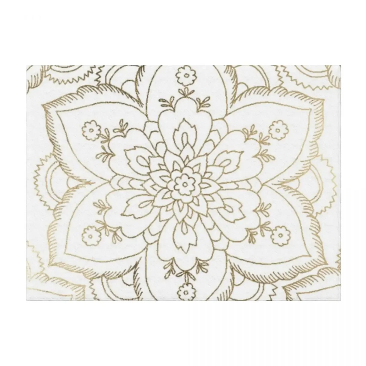 

Chic elegant white faux gold spiritual floral mandala Throw Blanket Luxury Brand Sofa Quilt Tourist Summer Blankets