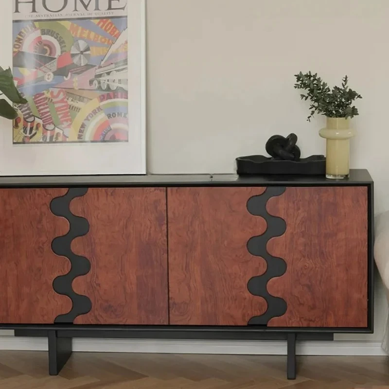 

A15 Средневековый сервант из цельного дерева в стиле ретро, простой в скандинавском стиле, шкаф для хранения вещей, шкаф для телевизора в гостиной, итальянский боковой шкаф