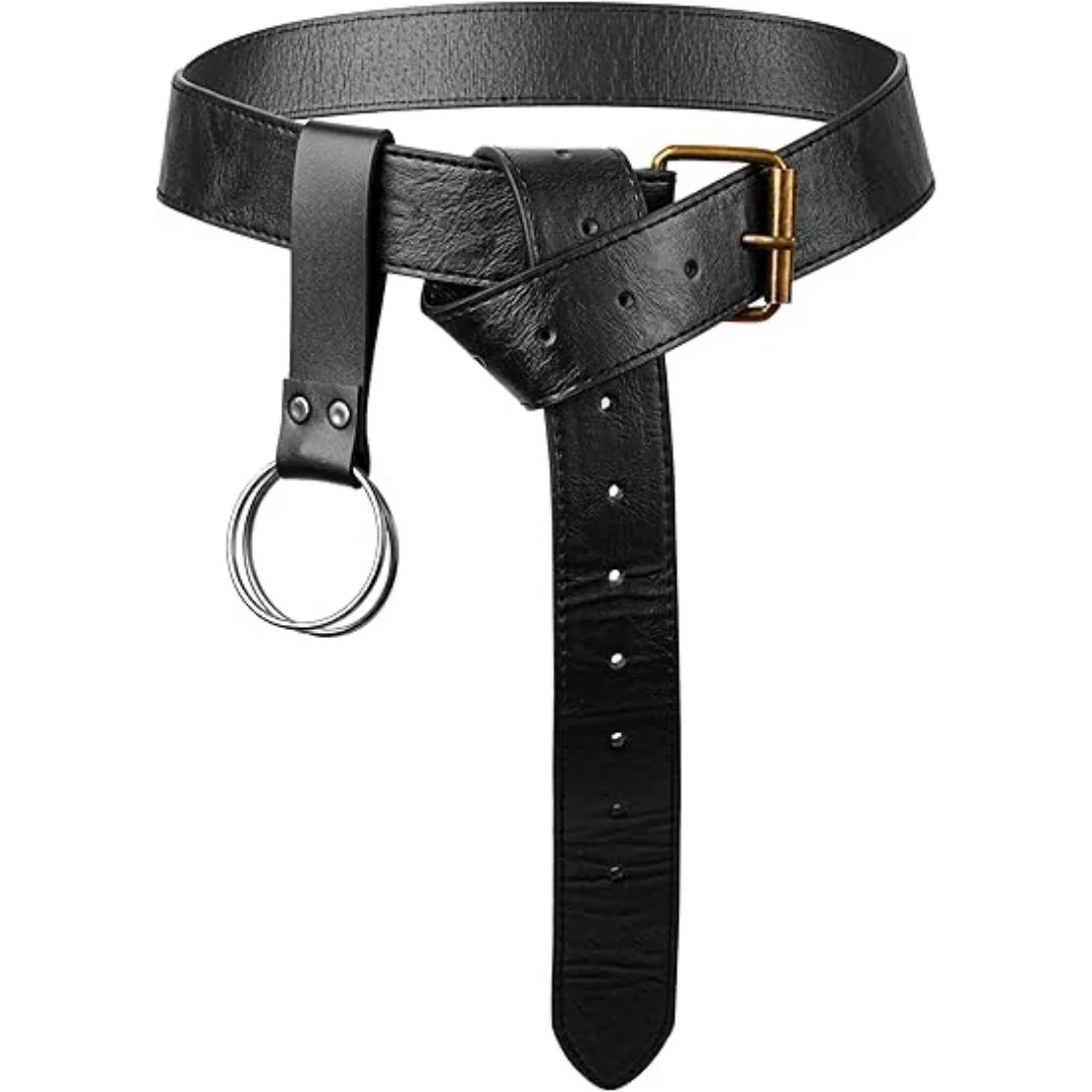 UYEE Medieval Leather Sword  Frog Leather Sword Belt Holder Belt Renaissance Accessories for Knight Warrior Pirate Cosplay Belt