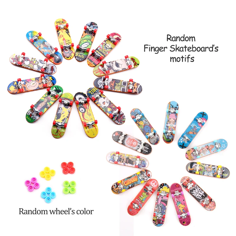 12pcs/lot Metal Bridge Finger Skateboard Frosted Surface Double Warping Plate Mini Skateboard Random Color Finger Toys Kids Gift