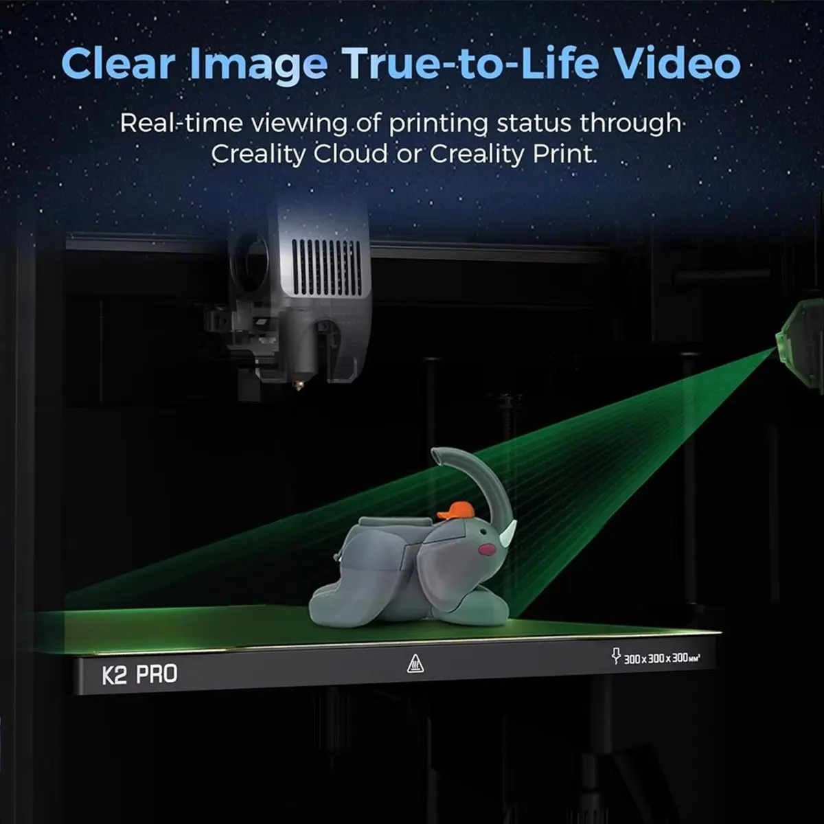 (DT37) For Creality K2/K2 Pro AI Camera - 3D Printer Accessory with AI Detection, Time-Lapse Filming & 24/7 Monitoring