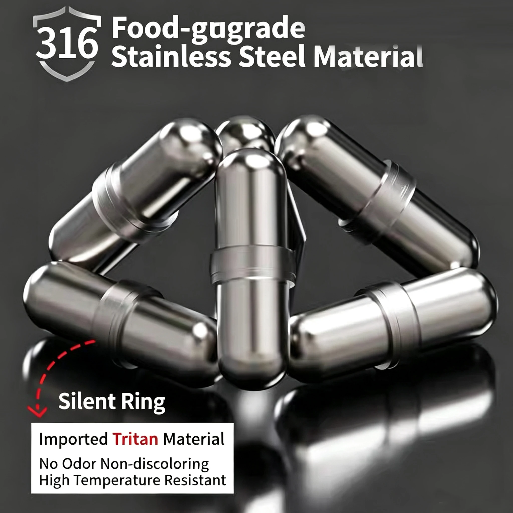 Magnetic Stir Bar Food Grade 316 Stainless Steel Stirrer Stir Bars Silent Self-balancing Stir Rod Auto Stirring Mug Bar