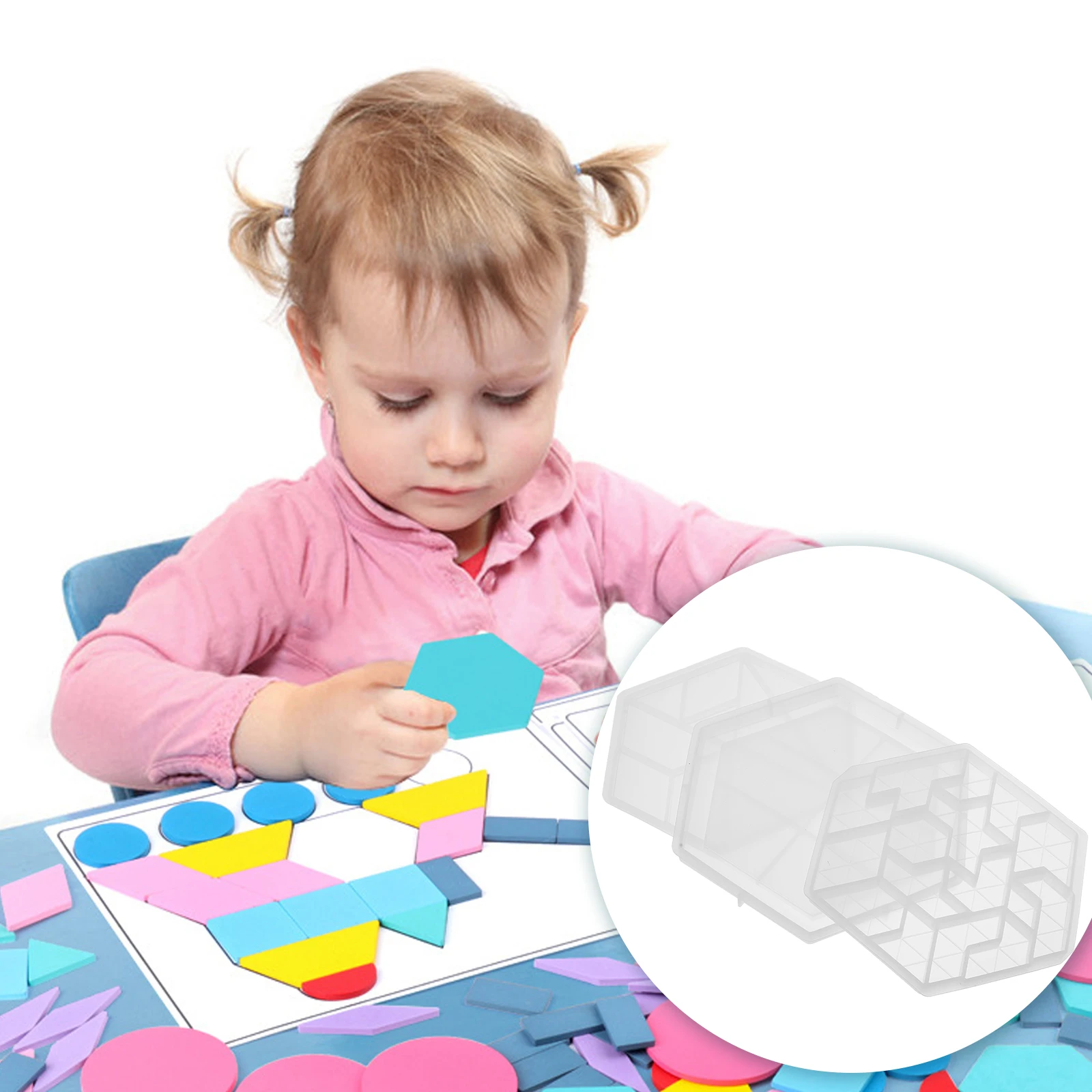 3 szt. Sześciokątne formy silikonowe do tangramu, kreatywne formy do odlewania ręcznego DIY do dekoracji rękodzieła z żywicy epoksydowej