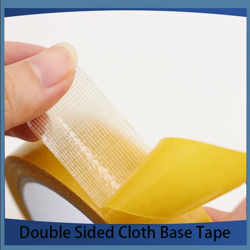 

10m/roll Double-Sided Cloth Base Grid Tape 10-60mm Traceless Waterproof Strong Adhesive Fiber Gummed Tape for Carpet