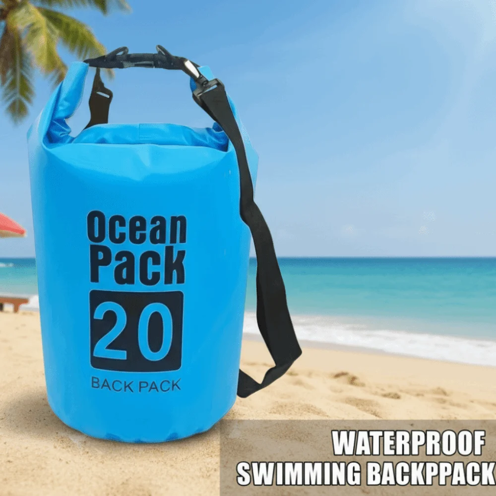 20L Waterproof Dry Bag Large-Capacity Waterproof Swimming Bucket Bag Lightweight Foldable Beach Backpack Swimming Pool