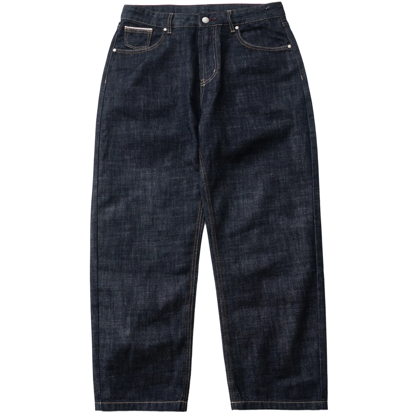 Calças Jeans Minimalistas de Perna Larga em Denim Original Desbotado para Homens e Mulheres, Calças Casuais Minimalistas