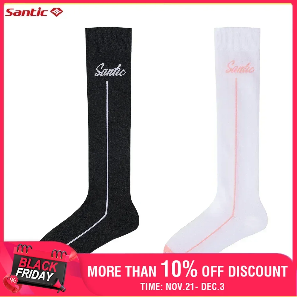 Santic Cycling Stockings Women's Wear Resistant Shockproof Sports Socks Reflective Sweat Absorben Pro MTB Bike Road Riding Socks