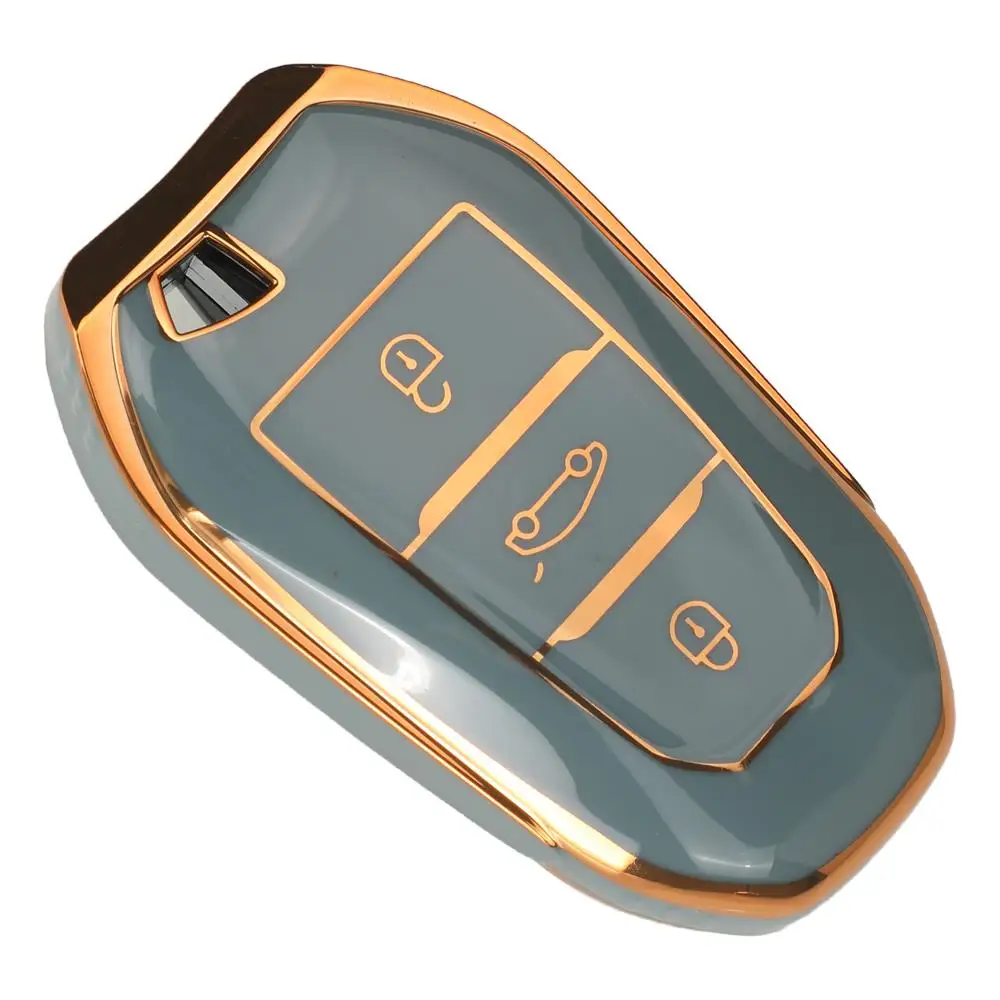 Jingyuqin لينة بولي TPU حافظة مفتاح السيارة عن بعد لبيجو 308 408 508 2008 3008 4008 لسيتروين C4 C4L C6 C3-XR بيكاسو DS3 DS4 DS5