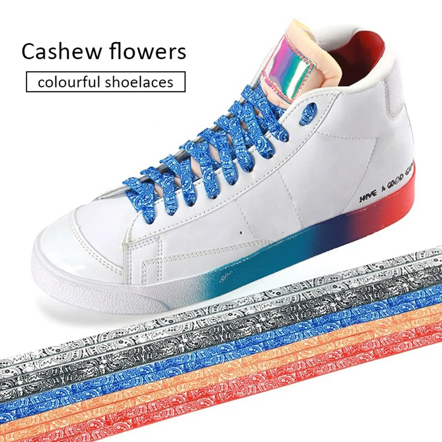 

Gradient Flat Shoe Laces Tie-dyed Shoelace Shoe Laces Sneakers Flat Shoelaces Strings Elastic Shoelaces Rainbow Shoelaces
