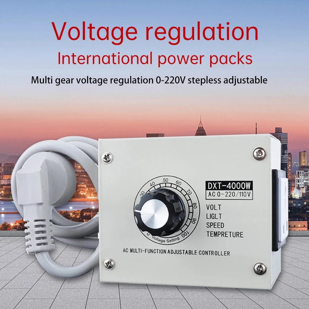 4000W High-power Adjustable Voltage Regulator AC220V/AC110V Dimmer Speed Temperature Light Compact Variable Voltage Controller