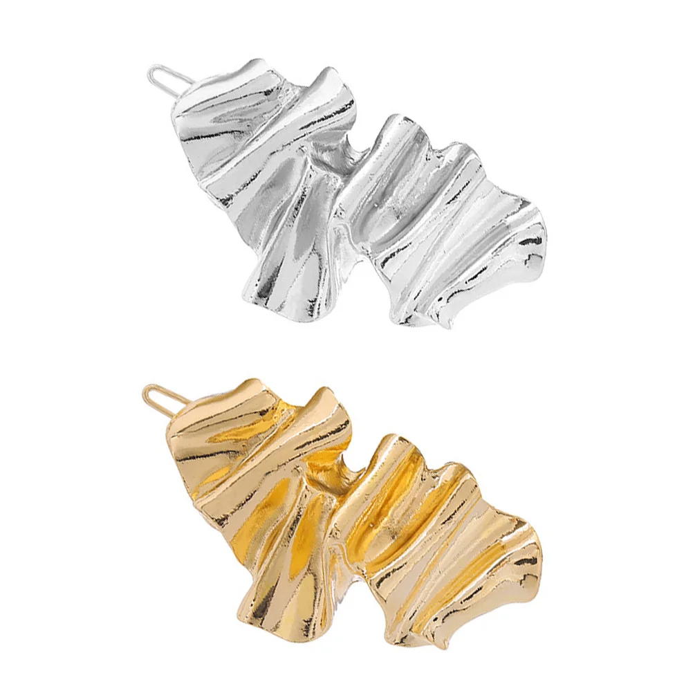 

2pcs Metal Clips Irregular Design Strong Hold Hair Barrettes For Women Long Short Curly Straight Hair Fixing Accessories
