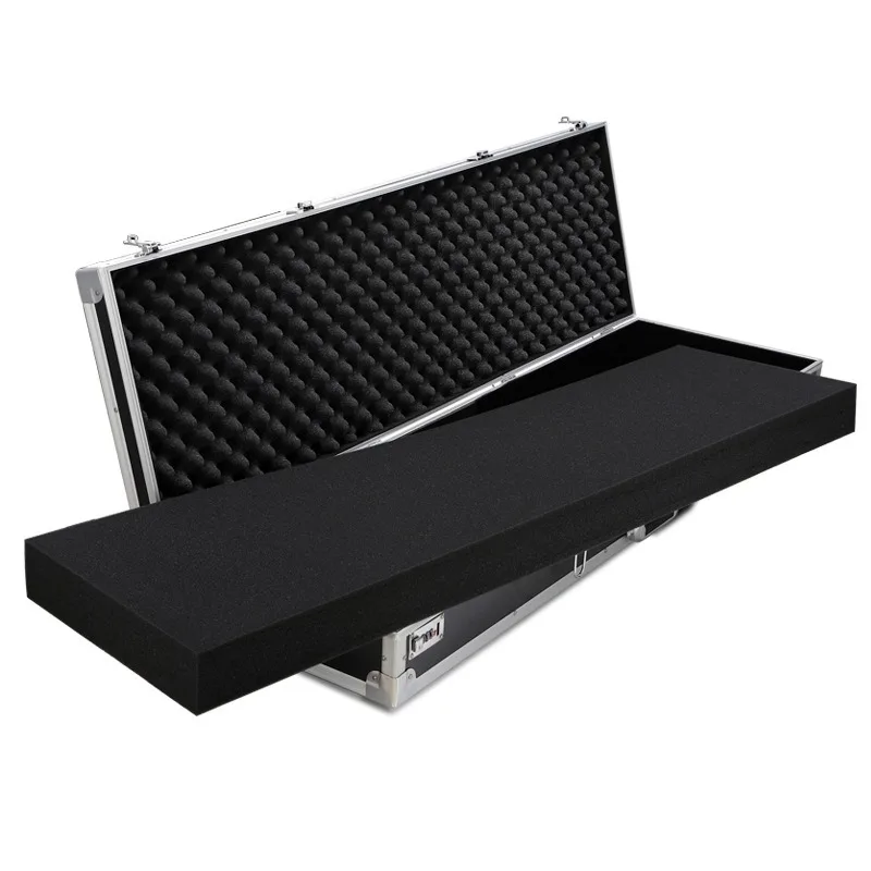 Long Aluminum Instrument Flight Carrying Case with Foam Inside, Aluminum Storage Case, Tool Case