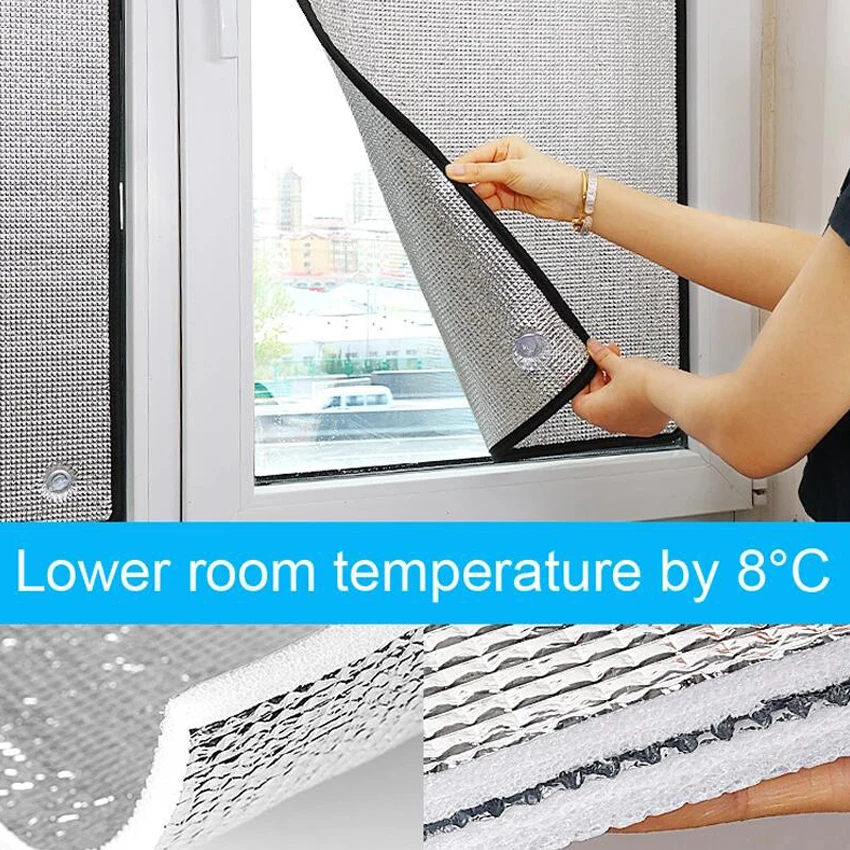 Aluminum Foil Shading Film Anti UV Sunshade Office Glass Insulation Film Room Window Heat Insulation Cotton Sun Protection Film