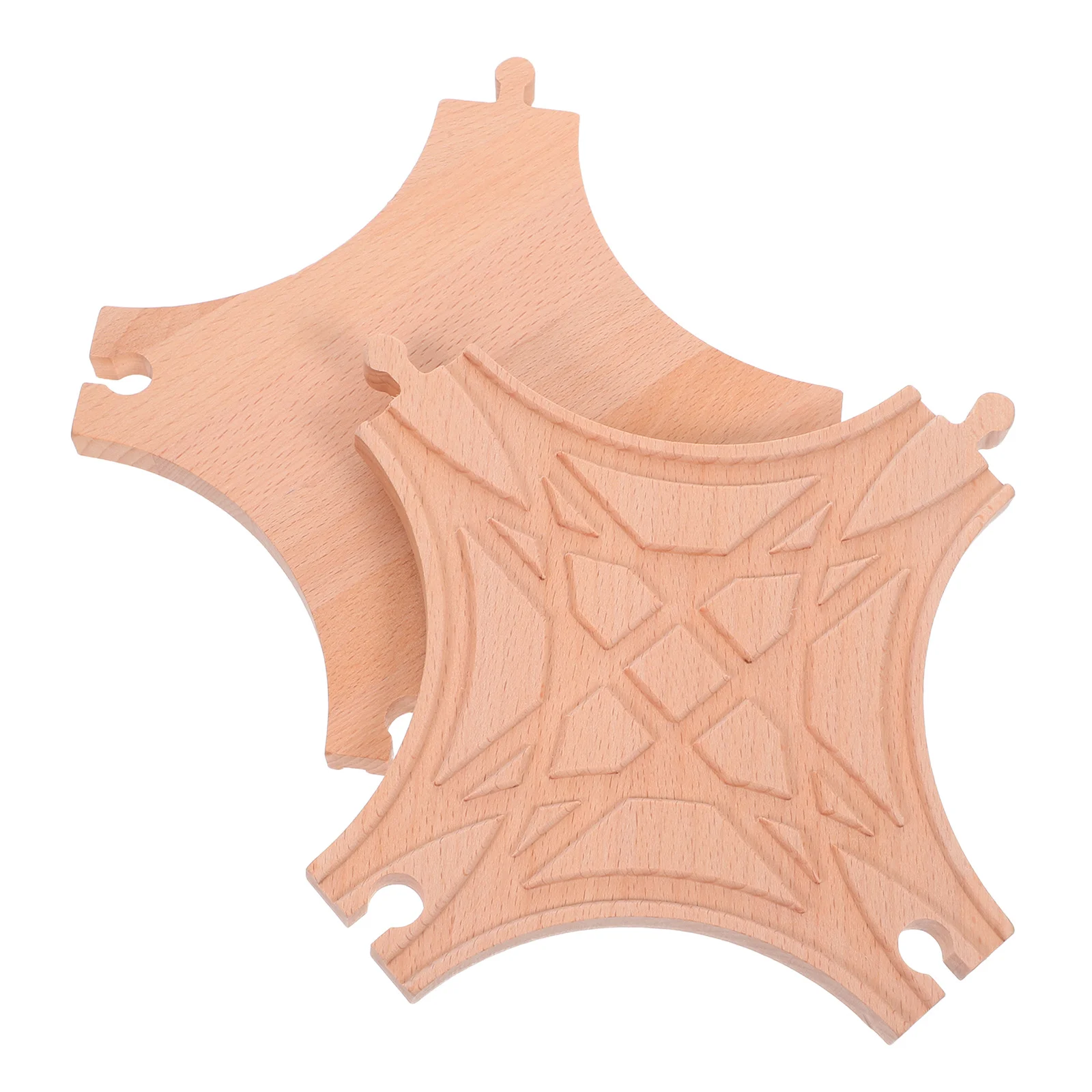 

2pcs Multi-Directional Wooden Bridge Wood Track Expansion Packs Seamless Connectivity Toddler Train Set Play Experience Wooden