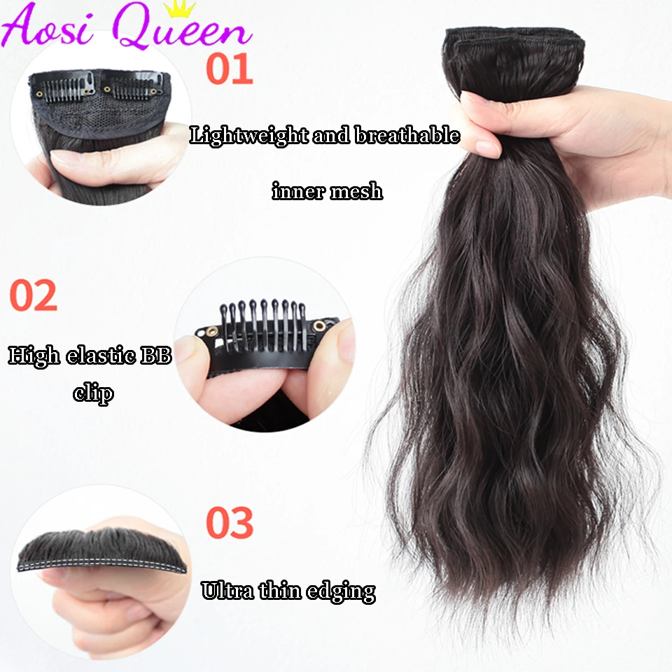 AS Wig Piece Female Fluffy Curly Hair Pad Hair Piece Increase Hair Pad On Both Sides Of The Top Of The Head Hair Root Extension