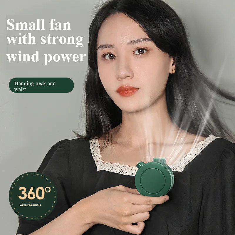 Portable clip-on waist-mounted mini fan for outdoor travel, handheld and portable, bladeless, silent clip fan