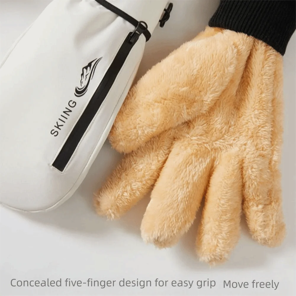 

High Quality Thermal Winter Skiing Gloves Touch Screen Thick Snowmobile Mittens with Storage Layer Waterproof Mitten Unisex