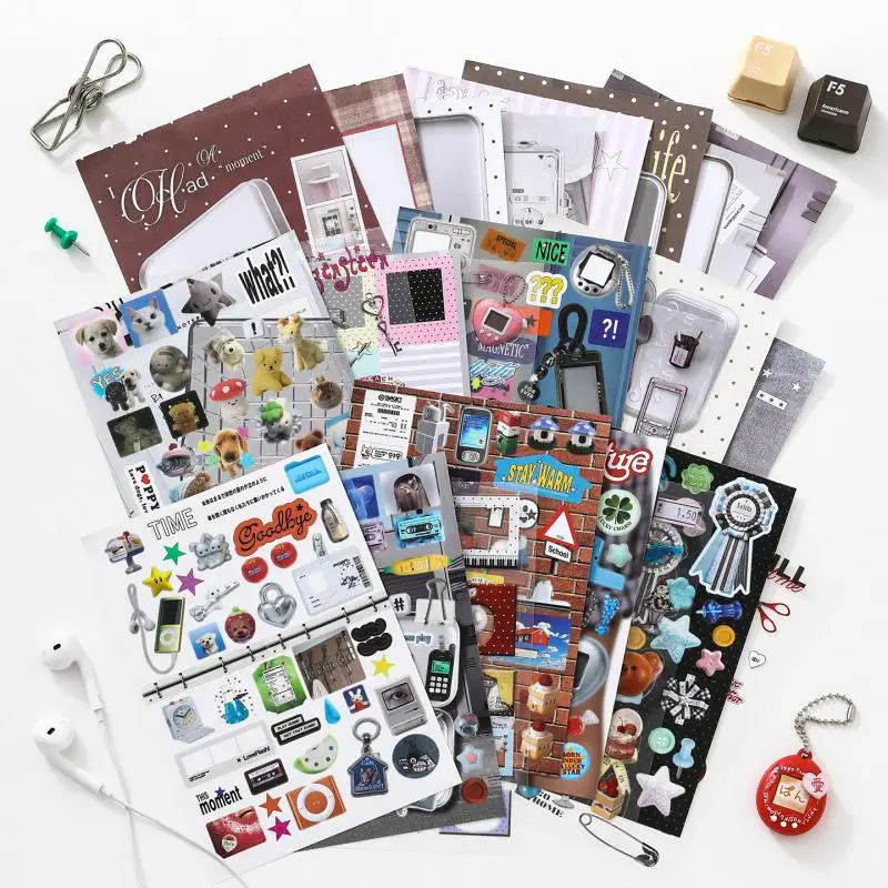 24pcs/set New Stickers Book Creative Good Looking Multi-functional Book Diy Handmade Scrapbook Aesthetic Stationery