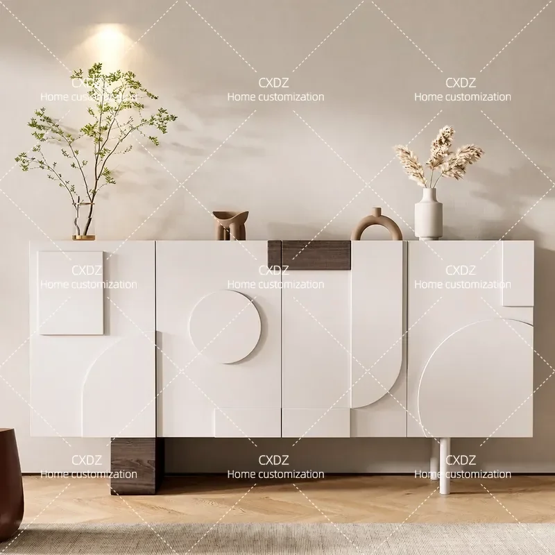 Light luxury entrance cabinet, cream style shoe cabinet, modern simple home storage side cabinet, foyer partition side