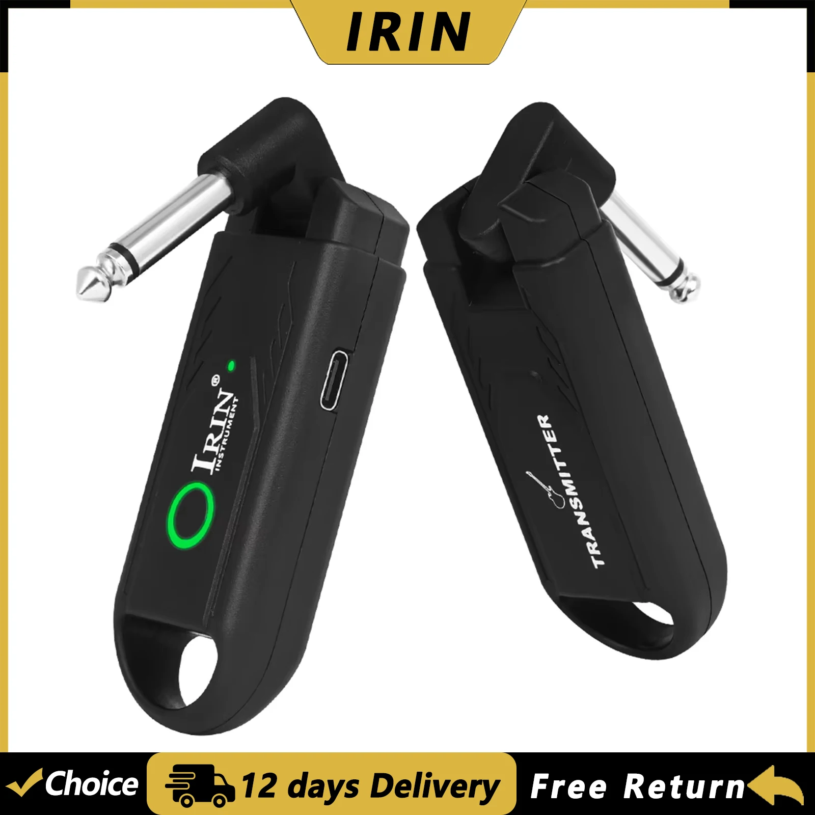 IRIN IN-70 10 Channels Guitar Wireless System Transmitter Receiver Guitar Audio Wireless Transmission Guitar Parts Accessories
