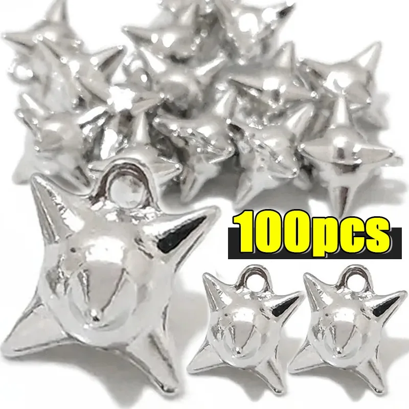 100pc Gothic 3D Spiky Ball Pendant DIY Punk Jewelry Beads Meteor Spike Thorn Ball Charms Jewelry Making Supplies 15*13mm 2025