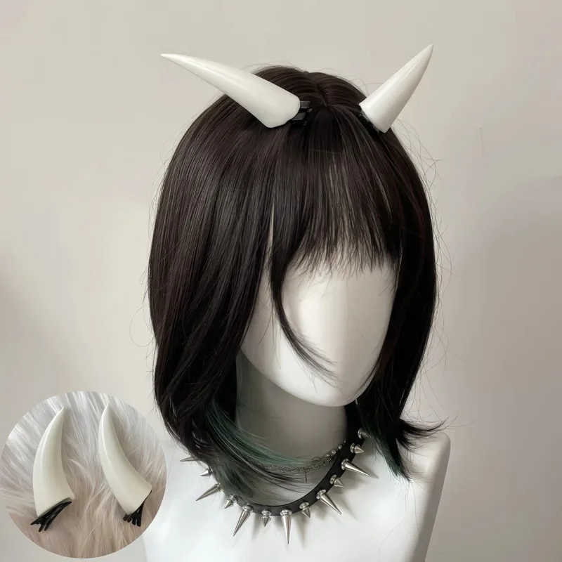 

10/14/18cm Halloween Hair Clip White Punk Demon Horn Hairpin Gothic Party Cosplay Costume Pin Hairpins Costume Horn Accessories
