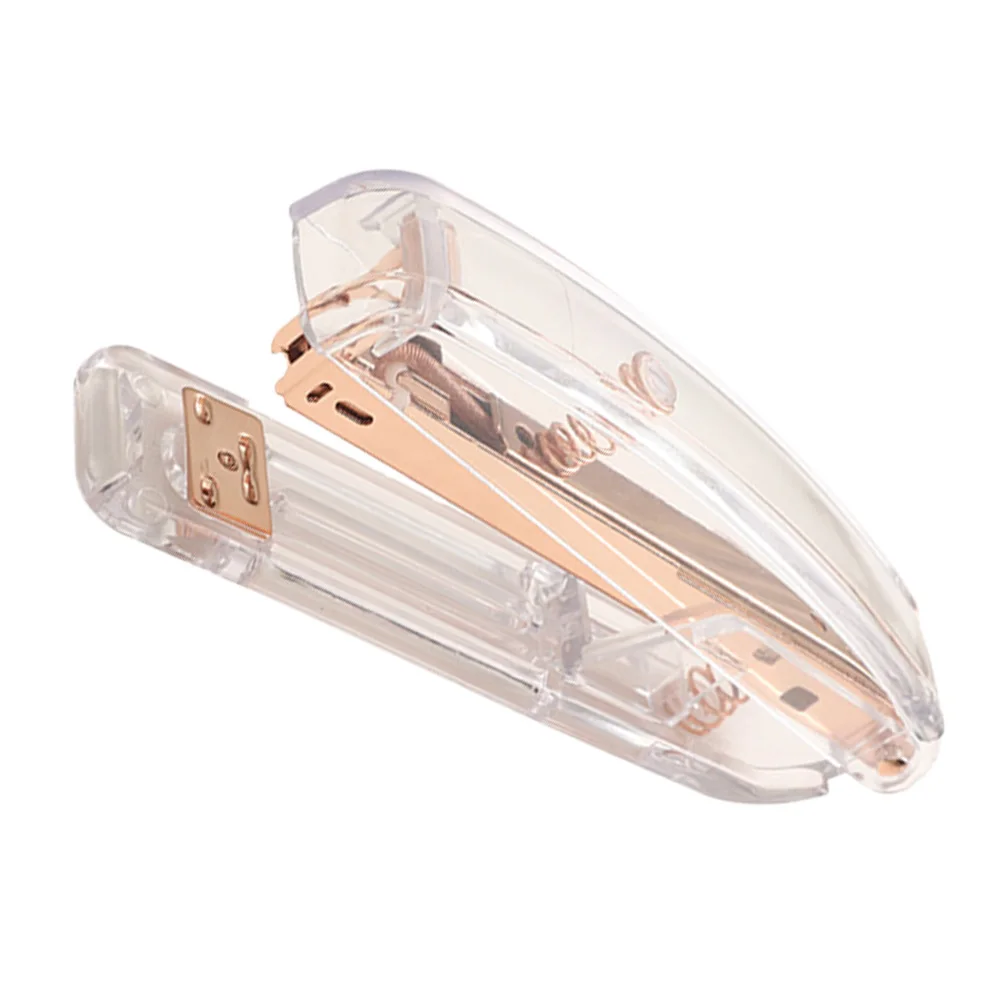 1pc Rose File Binding Machine No Jam Compact Office Supplies Desktop Office Stapler Tool File Binding Machine Gift