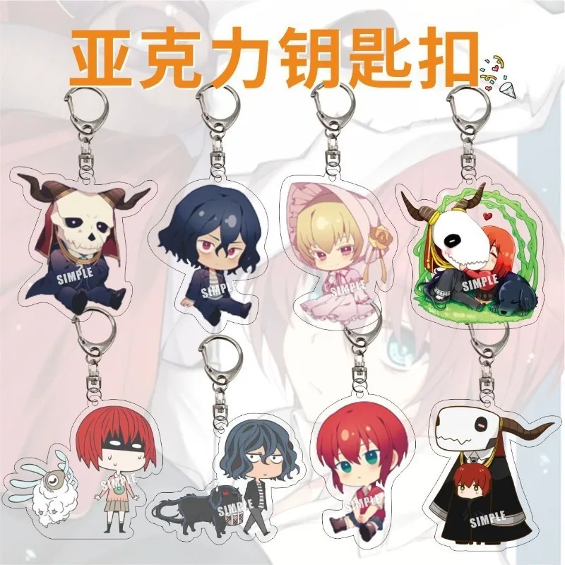 LLavero de Anime de Hatori Chise Elias Ainsworth, decoración colgante de bolso Kawaii de la antigua novia Magus, acrílico, versión Q