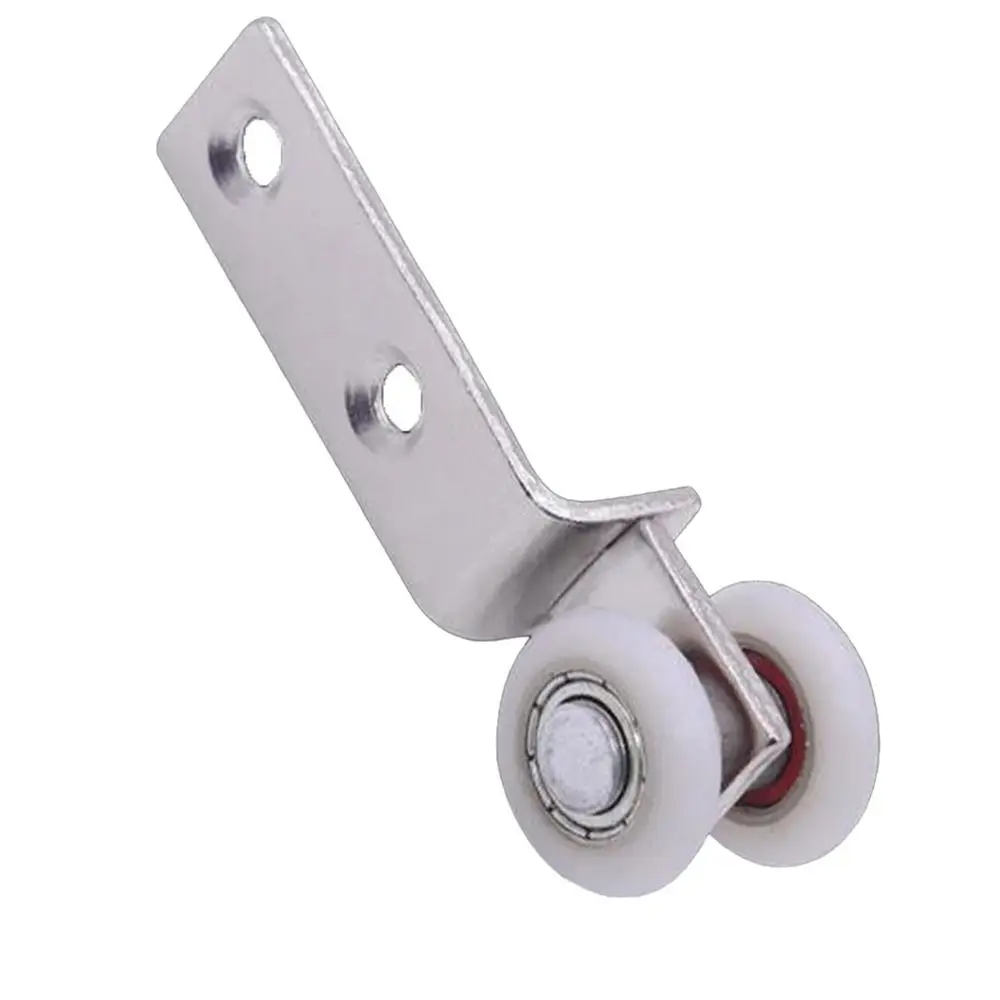 2Pcs Metal Sliding Door Pulleys Smooth Silent 40x19mm 60x19mm Bearing Pulley Block with Two Plastic Wheels Bearing Wheel