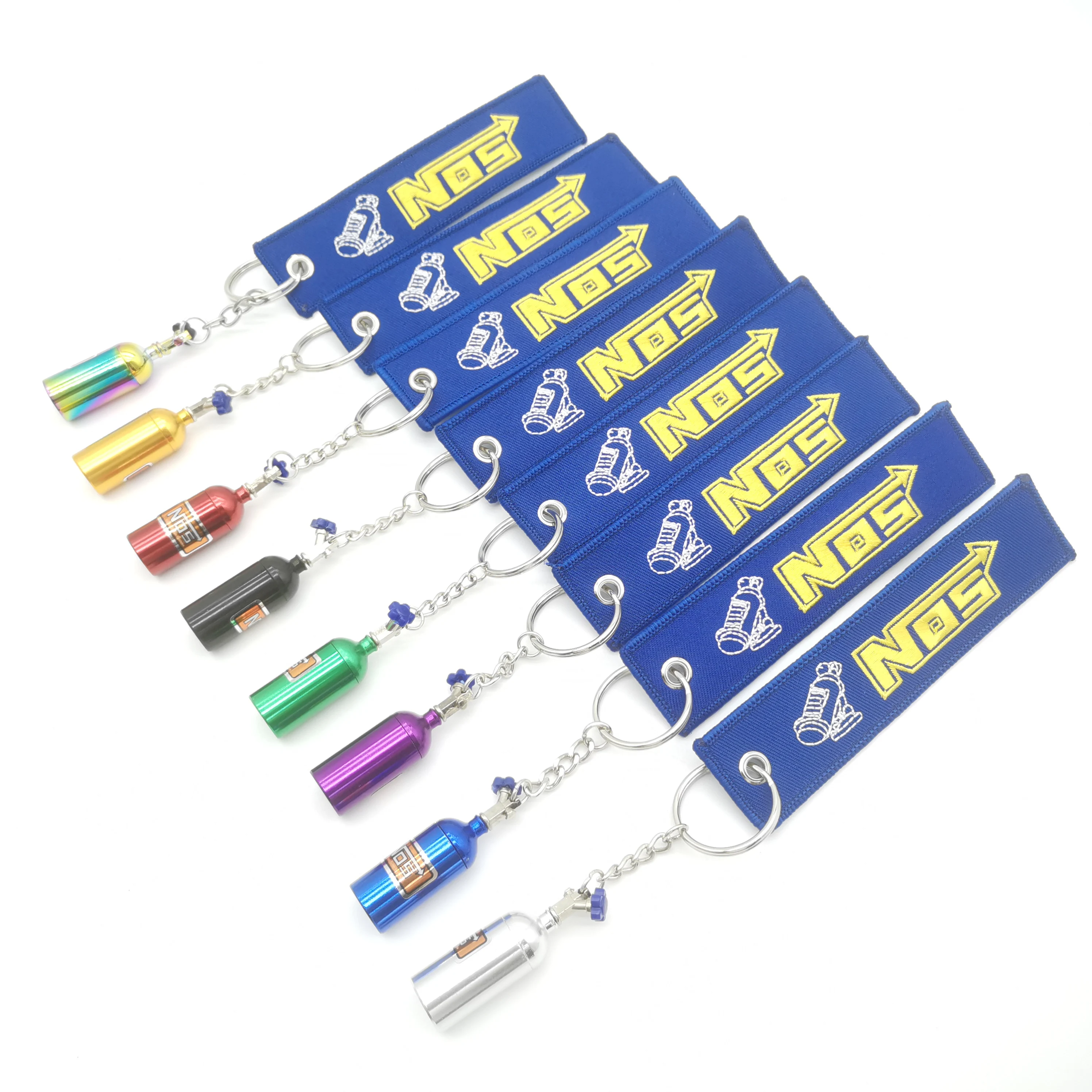 Portable Key Rings NOS Nitrous Bottle Keychain Mini Box Storage embroidery Keyring Interior Car Accessories