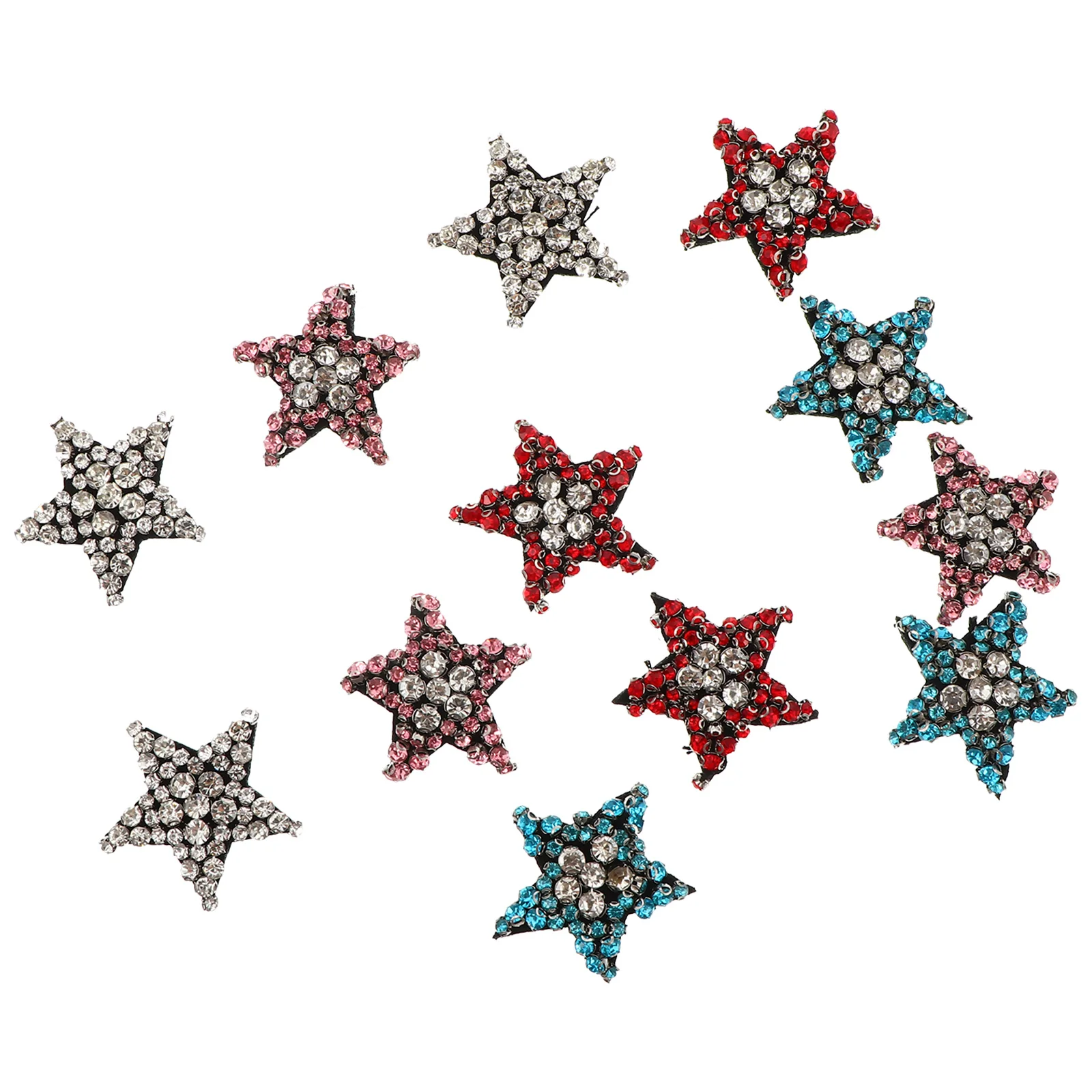 

12pcs Star Cloth Patch Iron On Applique Patches For Diy Sewing Garment Repair Embroidery Stickers Craft Project Handicraft
