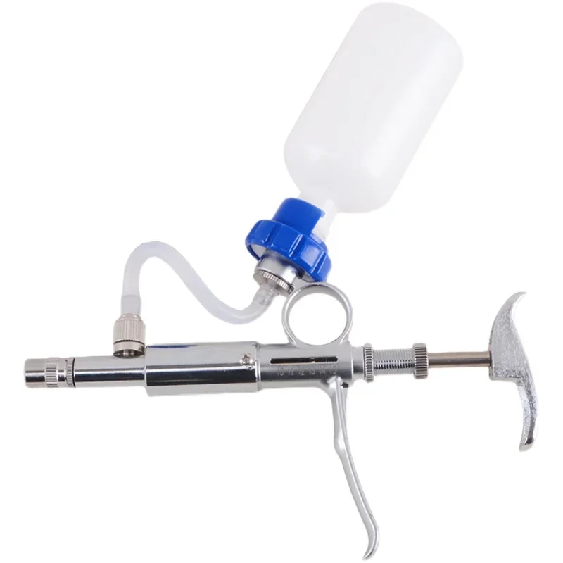 

5ml bottle inserting adjustable continuous vaccine injector for animals, chickens, pig, cattle and sheep
