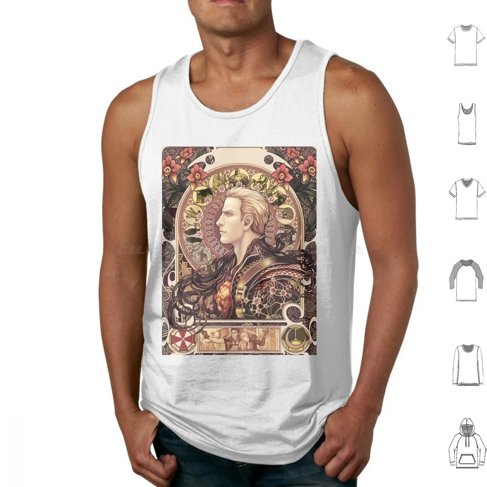 Biohazard Zodiac Tank Tops Print Cotton Composition Study Master Alphonse Mucha Nouveau Albert Wesker Chris Redfield