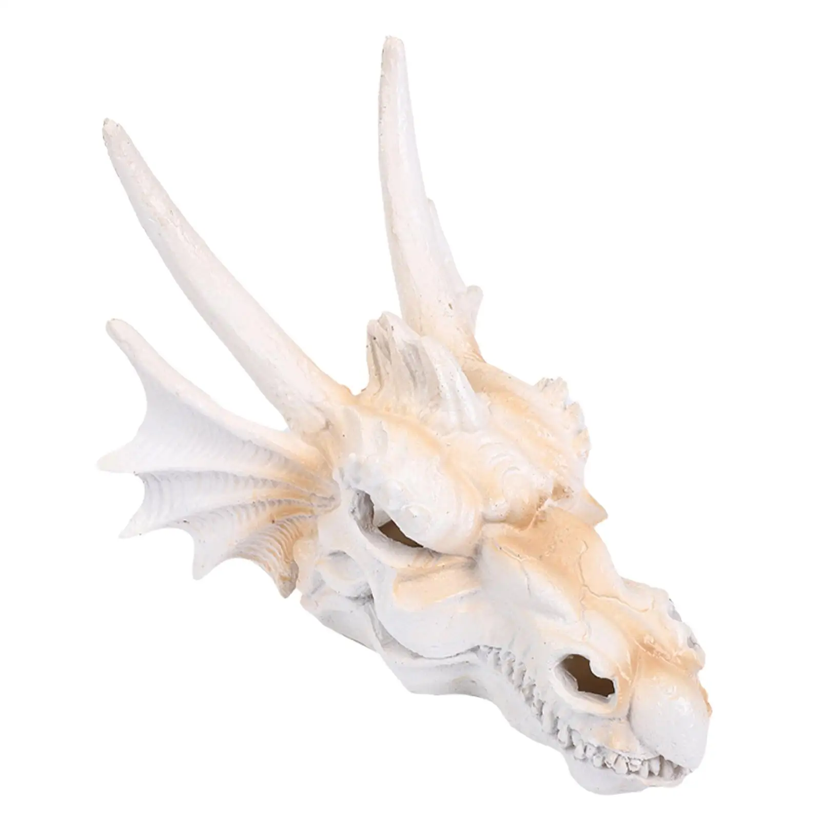 Aquarium Skull Head Dragon Statue Resin Cave Hideaway Aquarium Decor for Shrimp Tank and Turtle Setup