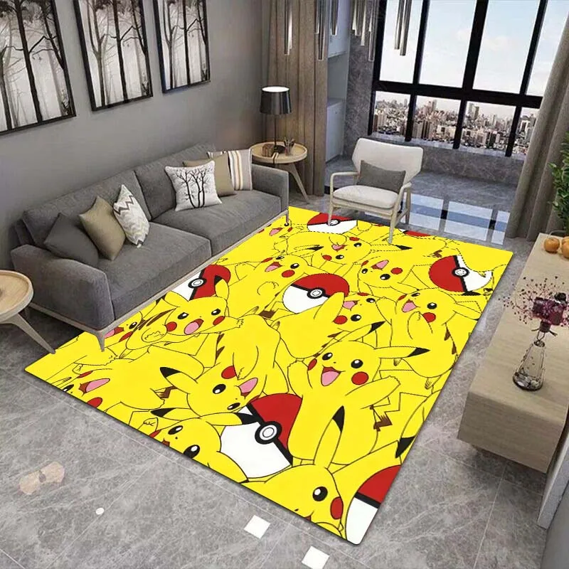 Cute Pokémon Cartoon Printing Carpet and Rug Living Room Bedroom Soft and Comfortable Decorative Carpet Exquisite Gift